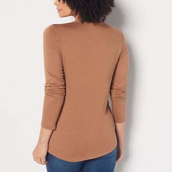 Susan Graver Weekend Jersey Knit Mock-Neck Top - Picture 2 of 4